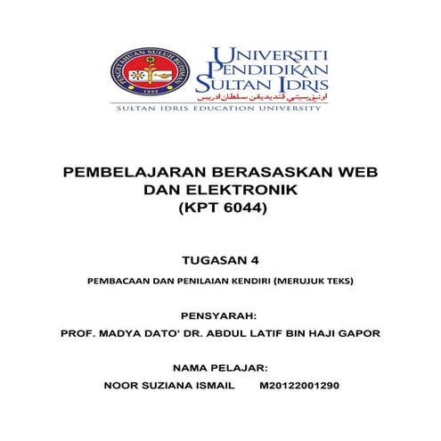 Tugasan 4 kpt 6044( pembacaan & penilaian kendiri)