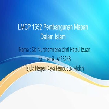 Lmcp 1552 Pembangunan Mapan dalam Islam | PPTX