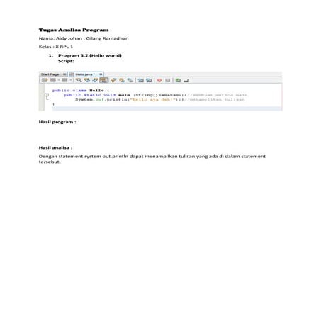 Tugas analisa program