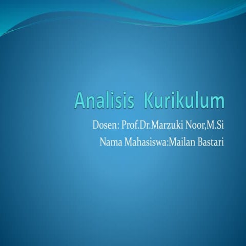 Tugas analisis kurikulum ppt