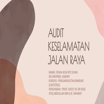 Tugasan audit jalan raya A168109 | PDF