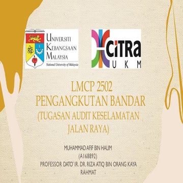 Tugasan audit keselamatan jalan raya