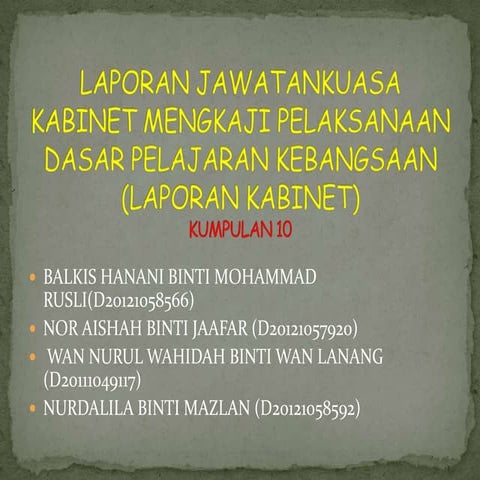 laporan kabinet