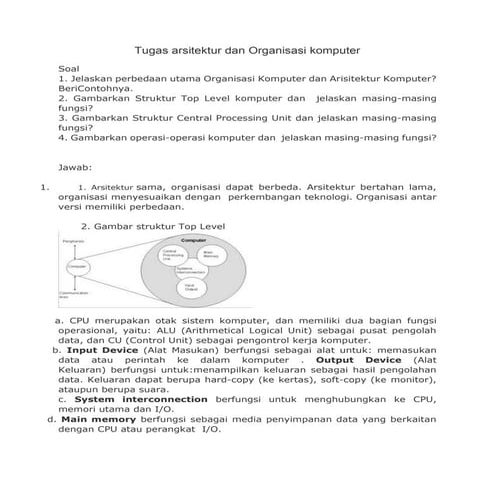 Tugas arsitektur dan organisasi komputer