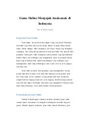 Artikel Mengenai Game Online Tugas Bahasa Indonesia