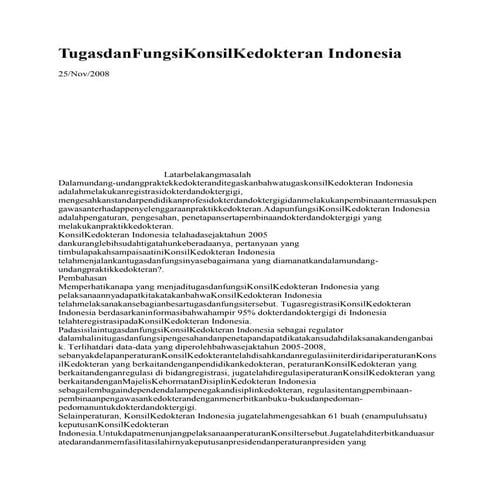 Tugas dan fungsi konsil kedokteran indonesia | DOCX