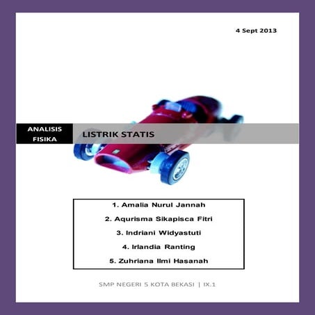 CONTOH LAPORAN FISIKA 'LISTRIK STATIS'