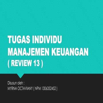 Manajemen Keuangan I KARS