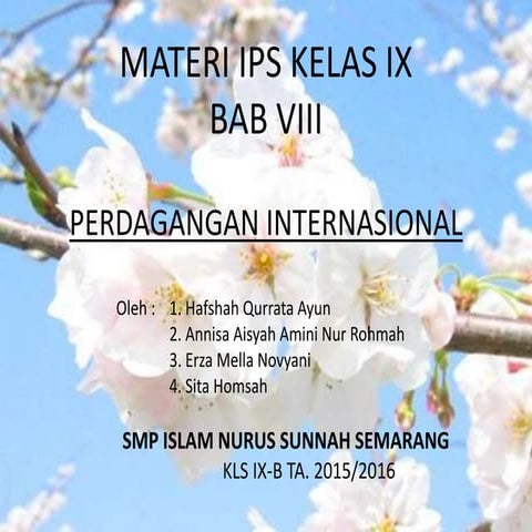 Pengertian Perdagangan Internasional ppt