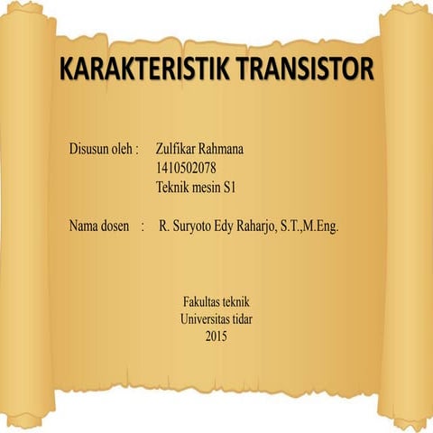 Karakteristik Transistor_Zulfikar Rahmana