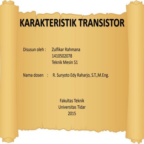 Rev.Karakteristik Transistor