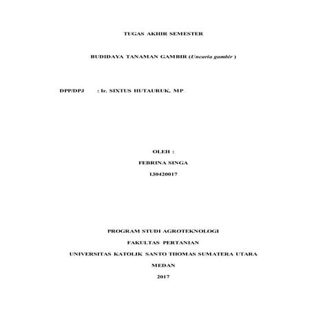 Budidaya Tanaman Gambir