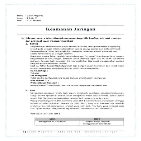 Laporan Keamanan Jaringan Latihan Soal