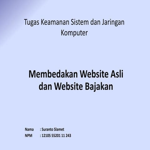 Tugas keamanan sistem dan jaringan komputer