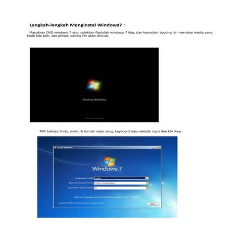 menginstall windows 7