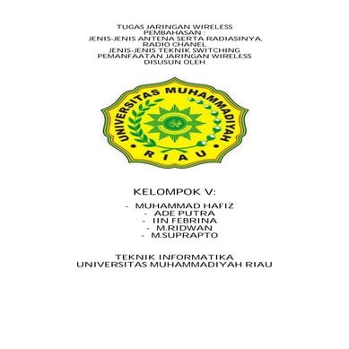 Tugas Jaringan Wireless Kelompok V
