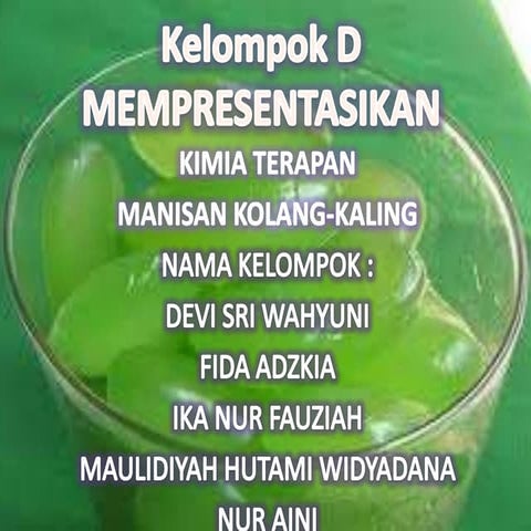 Tugas kimia terapan manisan