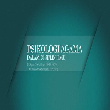 psikologi agama (addien) dalam disiplin ilmu