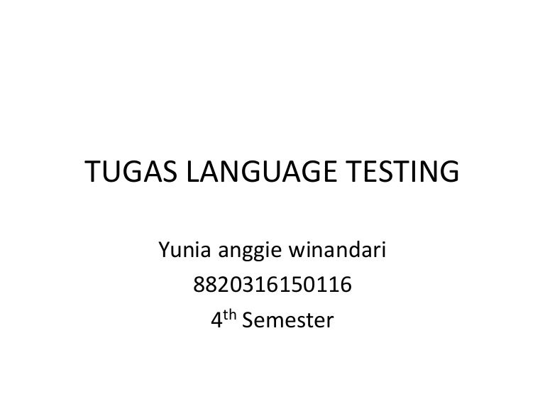 Tugas Language Testing Yunia