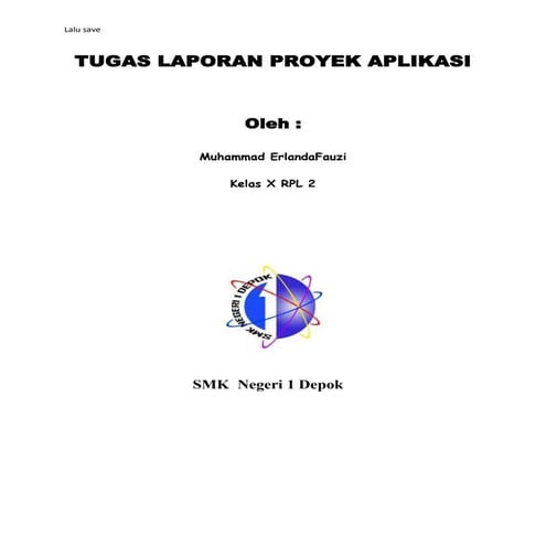 Tugas laporan proyek aplikasi