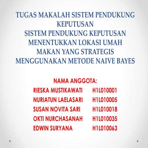 Tugas makalah sistem pendukung keputusan