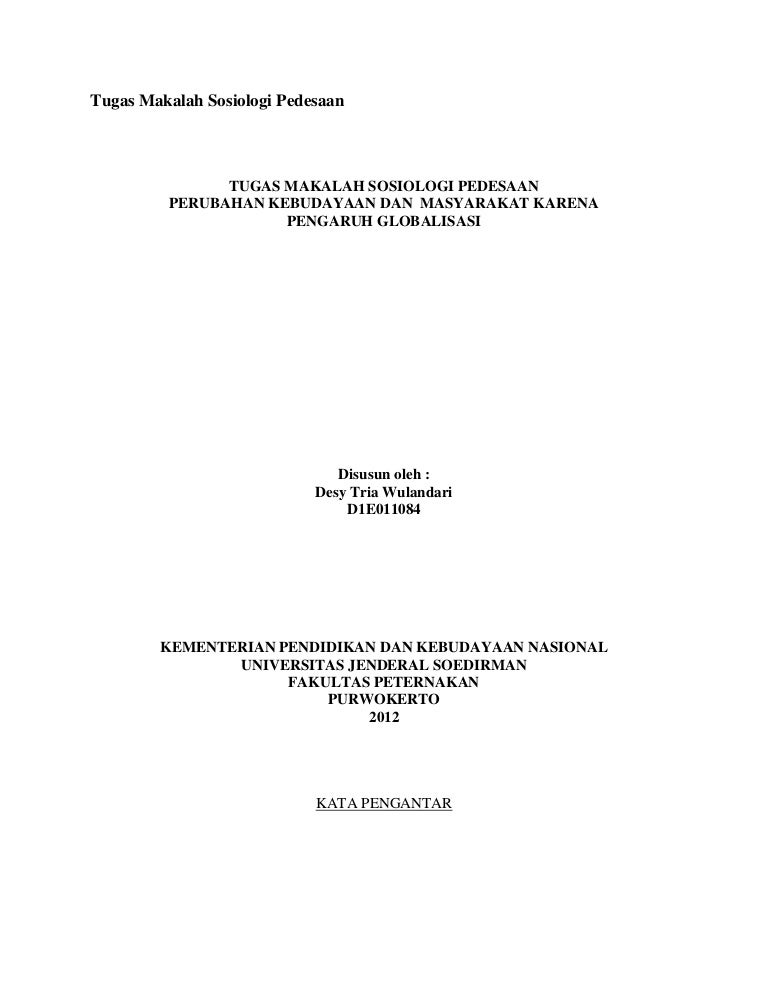 Tugas Makalah Sosiologi Pedesaan
