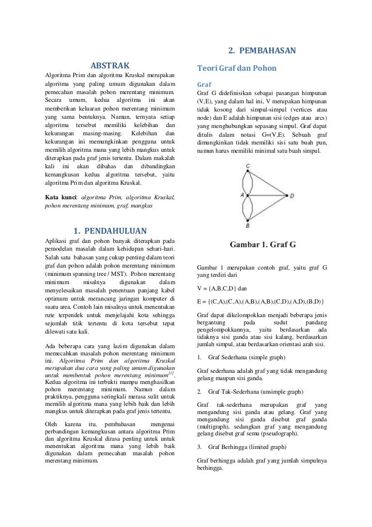 Membandingkan Kemangkusan Algoritma Prim Dan Algoritma Kruskal