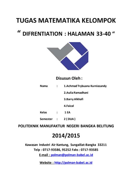 Tugas matematika kelompok