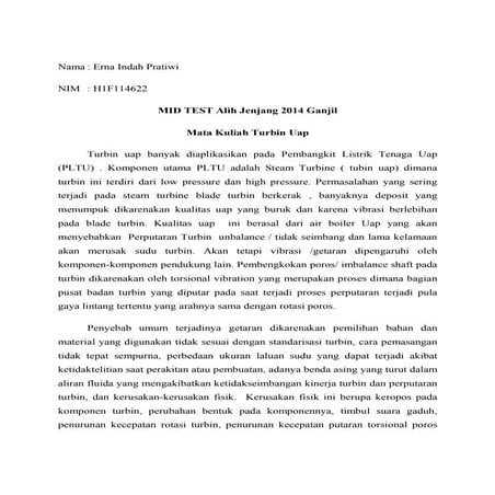 Permasalahan umum pada turbin uap