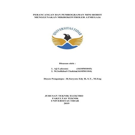 PERANCANGAN DAN PEMROGRAMAN MINI ROBOT MENGGUNAKAN MIKROKONTROLER ATMEGA16