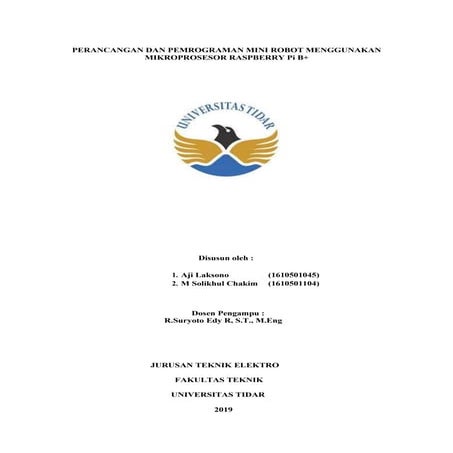 PERANCANGAN DAN PEMROGRAMAN MINI ROBOT MENGGUNAKAN MIKROPROSESOR RASPBERRY Pi B+