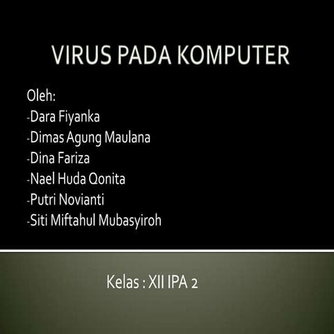 Tugas mulok xii ipa 2 virus pada komputer