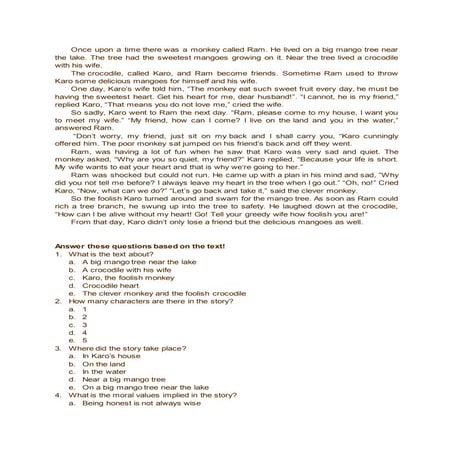 Contoh Soal Narrative Text