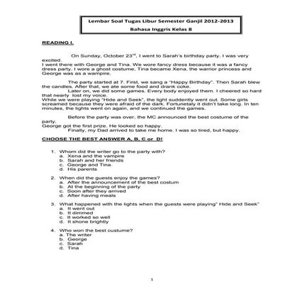 Tugas  online  bahasa inggris 8