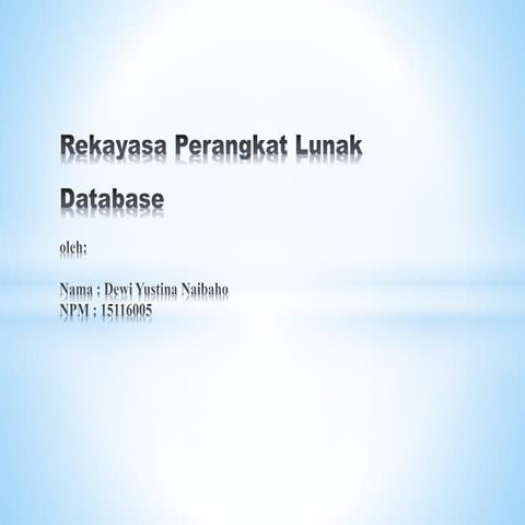Rekayasa Perangkat Lunak Database