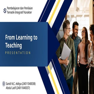 Tugas Learning For Teaching Tematik Pptx