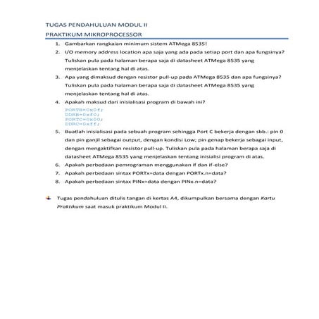 Tugas Pendahuluan Modul 2 | PDF