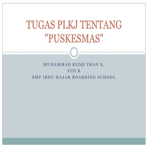Tugas plkj tentang puskesmas | PPTX