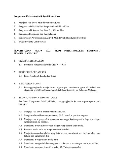 Bidang Tugas Ppm Pend Khas