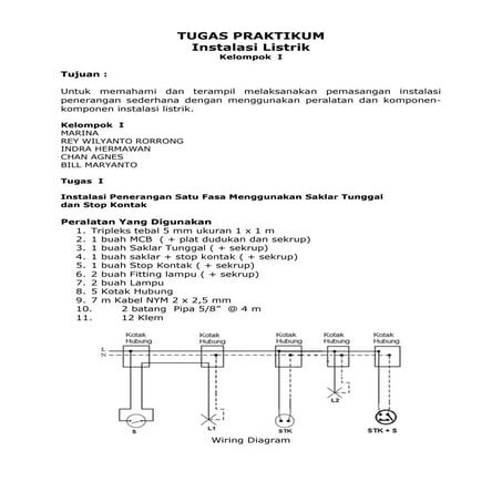 Tugas praktikum instalasi listrik