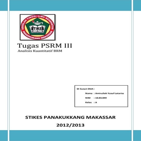 Tugas psrm iii  analisis kuantitatif brm