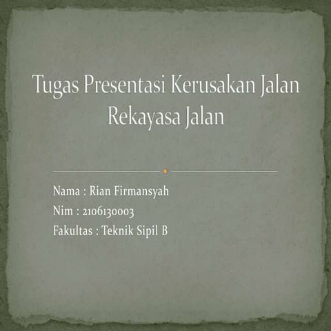 Tugas Rekayasa Jalan Rekayasa Jalan Pptx