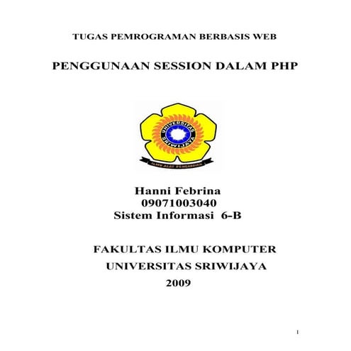 Contoh Session By Tugas Session Hanni