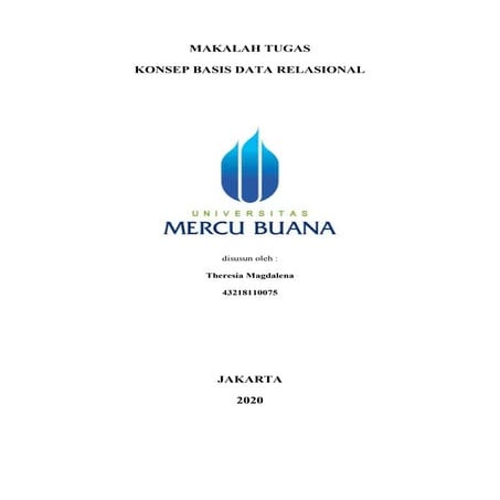 Tugas sia konsep basis data rasional | PDF