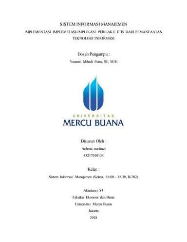 Tugas SIM, Achmad Nurfauzi, Yananto Mihadi Putra, SE, M.Si., Sistem Pengambil...