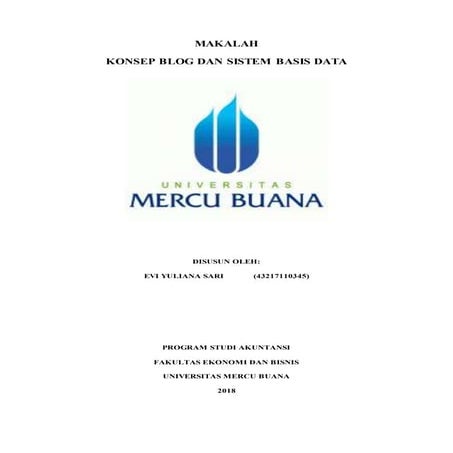 TUGAS SIM, EVI YULIANA SARI, YANANTO MIHADI PUTRA, SE, M. Si, KONSEP BLOG DAN SISTEM BASIS DATA, 2018