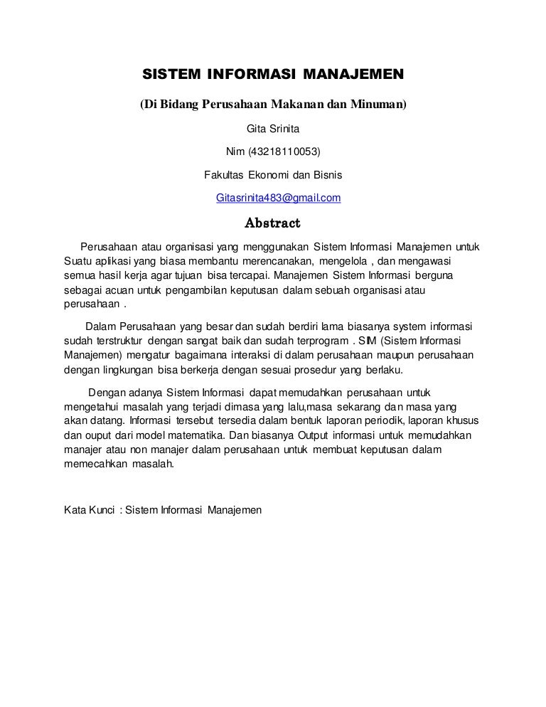 Tugas Sistem Informasi Manajemen Pada Pt Boga Grup