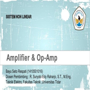 Pengertian Amplifier dan Op - Amp