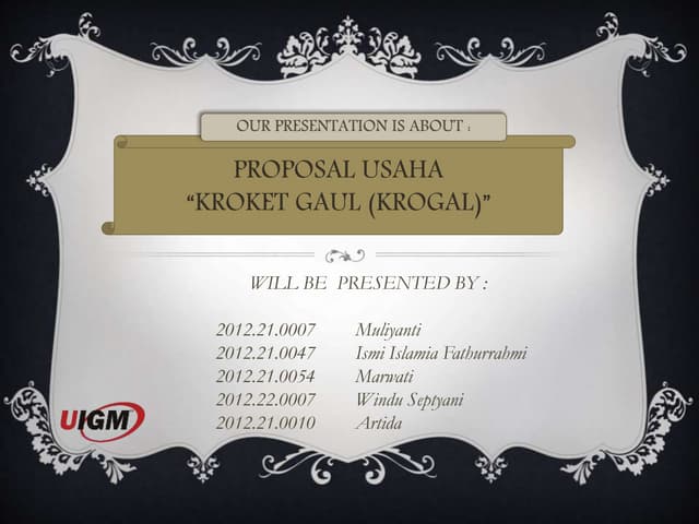 Proposal Usaha Kroket Gaul 