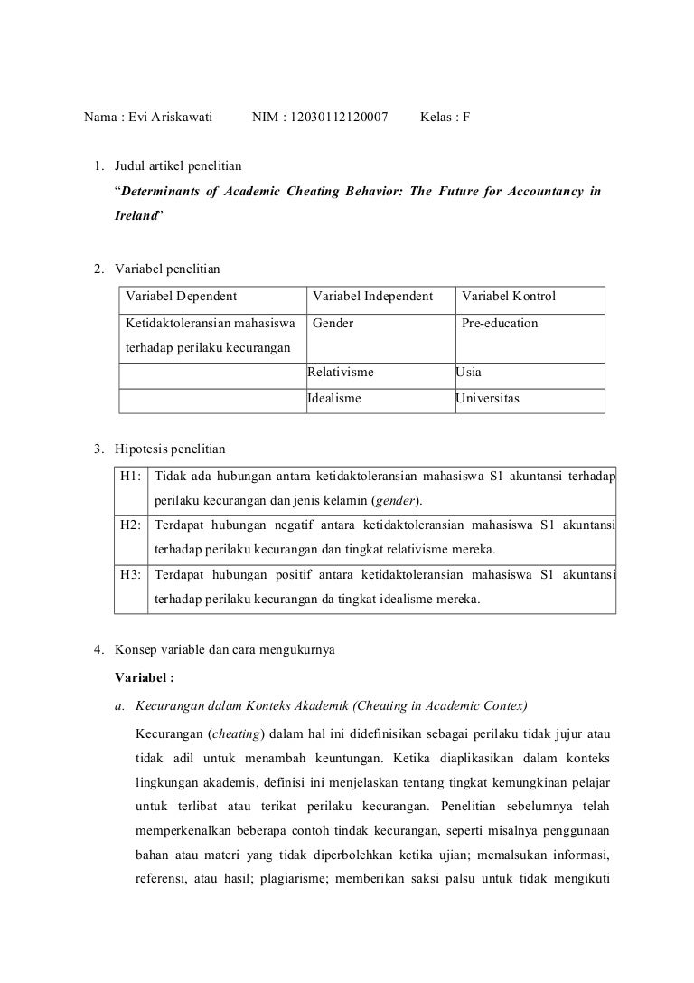 Contoh Soal Untuk Meamahami Jurnal Internasional